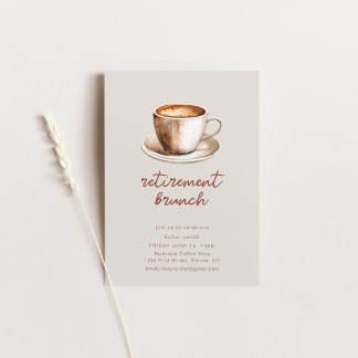 Invitation Brunch de fête de retraite avec café