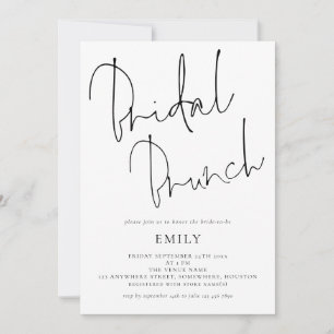 Invitation Brunch de Fête des mariées de script informel