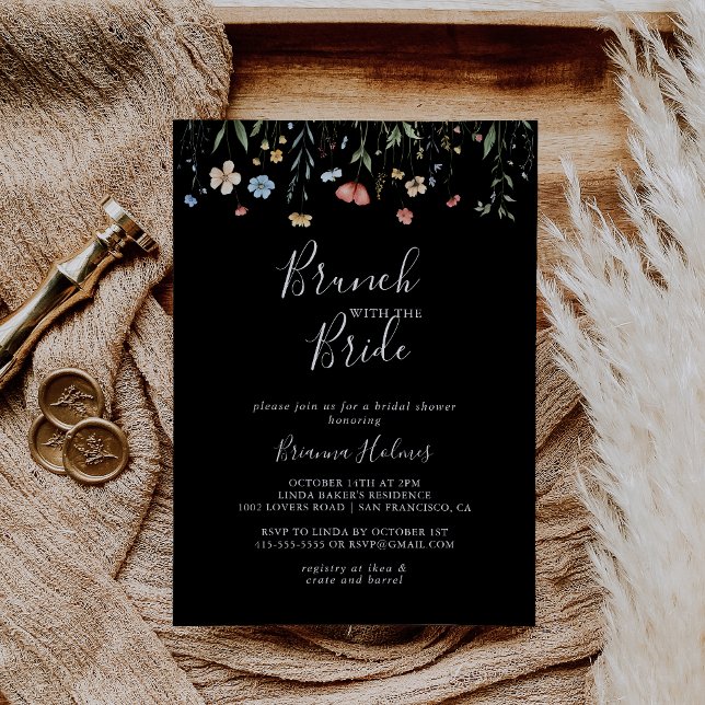 Invitation Brunch de fleurs sauvages de jardin avec la douche (Créateur téléchargé)