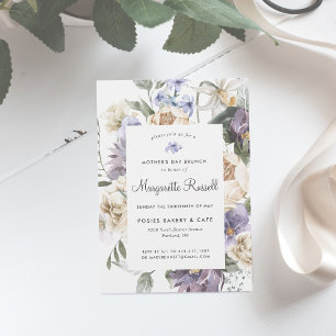 Invitation Brunch de la fête des mères florale de printemps à