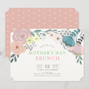 Invitation Brunch de la Fête des mères florales du printemps