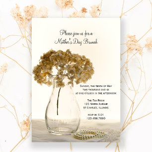 Invitation Brunch de la Fête des Mères Hydrangea séché