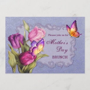 Invitation Brunch de la Fête des mères Tulipes du printemps