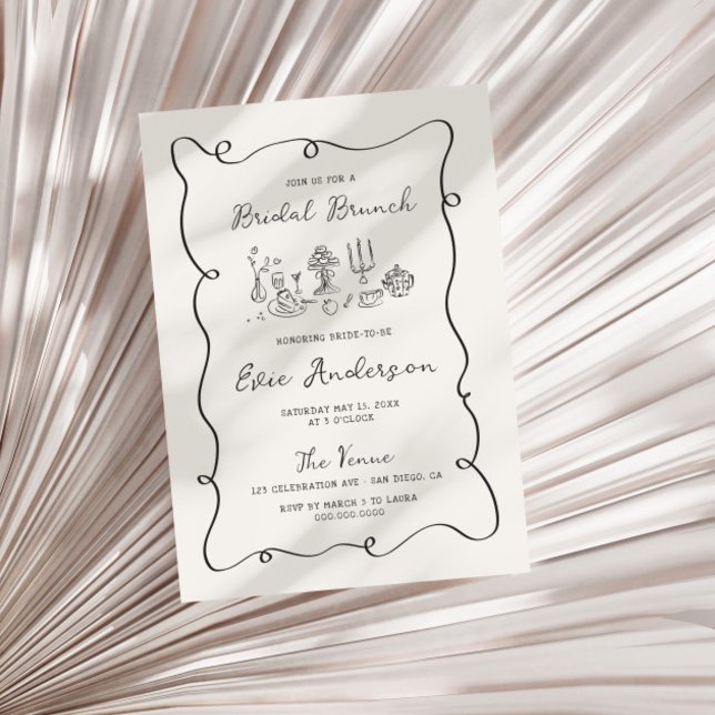 Invitation Brunch de la mariée de Squiggle (Créateur téléchargé)