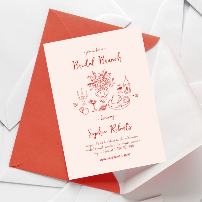 Invitation Brunch de Mariage à l'Écriture Manuscrite Fantaisi (Créateur téléchargé)
