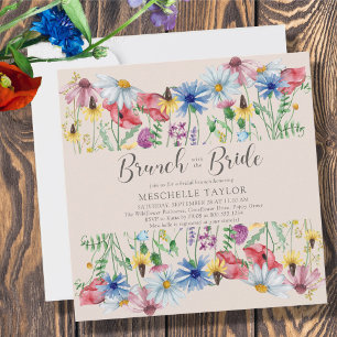 Invitation Brunch de mariage avec la mariée florale Fleur sau