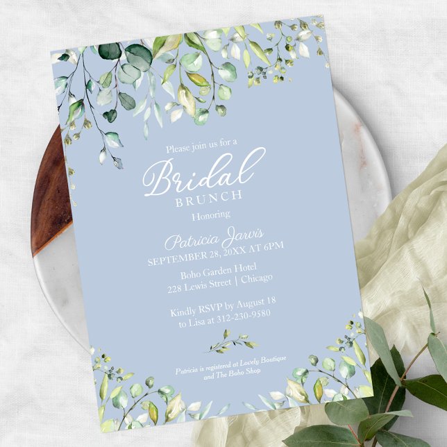 Invitation Brunch de mariage avec verdure d'eucalyptus à l'aq (Créateur téléchargé)