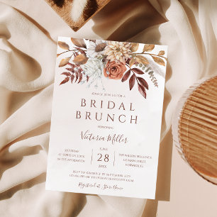Invitation Brunch de mariage bohème floral automnal