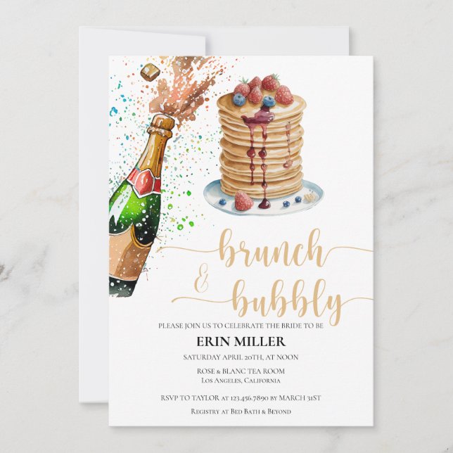 Invitation Brunch de mariage | Crêpe (Devant)