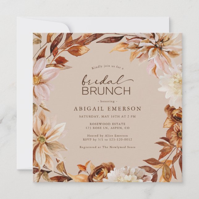 Invitation Brunch de mariage d'automne (Devant)