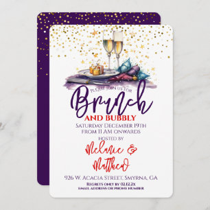Invitation Brunch de Noël et fête de Bubbly