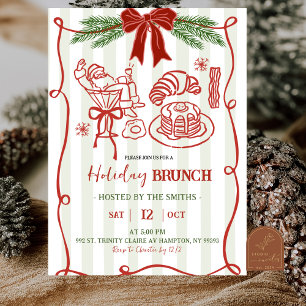 Invitation Brunch de Noël gribouillé à la main avec le Père N