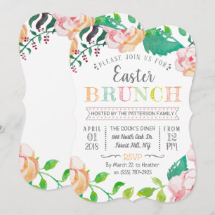 Invitation Brunch de Pâques de printemps tendance