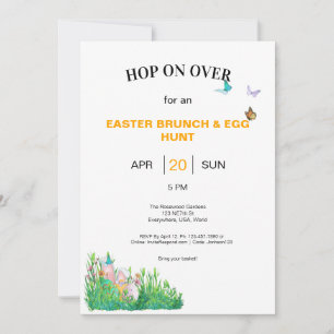 Invitation Brunch de Pâques et chasse aux oeufs