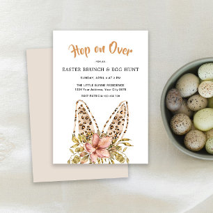 Invitation Brunch de Pâques et chasse aux œufs Bunny Leo