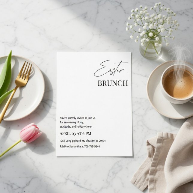 Invitation Brunch de Pâques minimaliste (Créateur téléchargé)