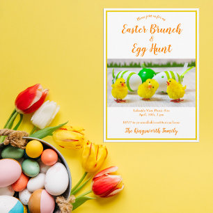 Invitation Brunch de Pâques moderne et chasse aux oeufs perso