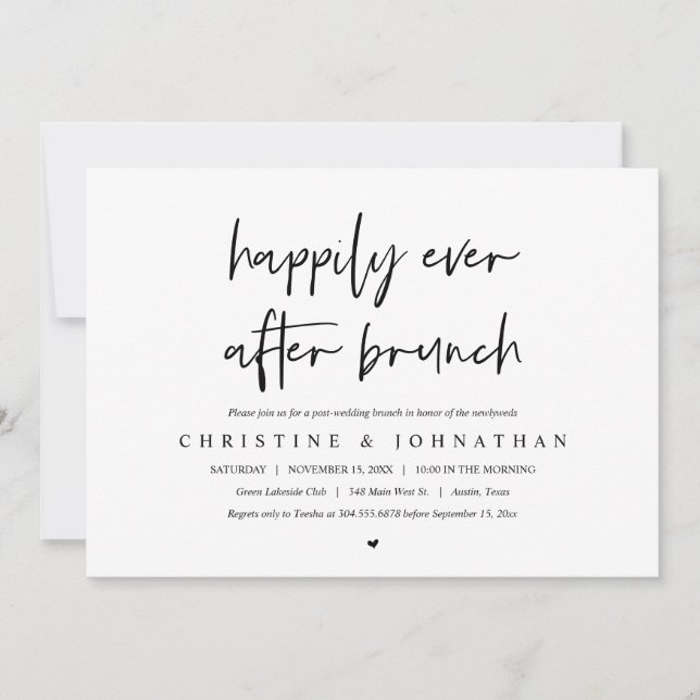 Invitation Brunch de pour toujours après le mariage (Devant)