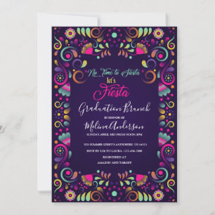 Invitation Brunch de remise de diplôme aquarelle Let's Fiesta
