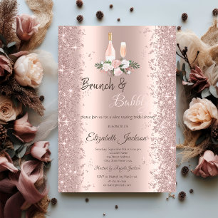 Invitation Brunch de Rêve Mariage avec Confettis Pailletés Ro