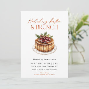 Invitation Brunch de vacances à l'aquarelle et cuisson