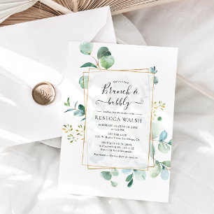 Invitation Brunch de verdure géométrique et Fête des mariées