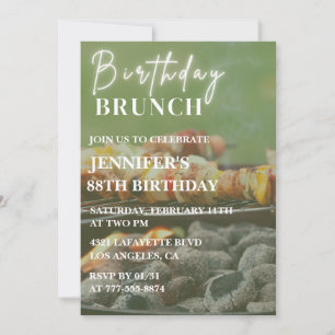 Invitation Brunch d'été BBQ arrière-cour 88e anniversaire