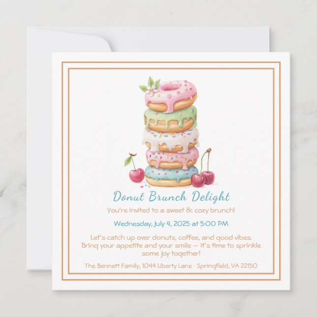 Invitation Brunch Donut Collecte de pâtisseries co (Devant)