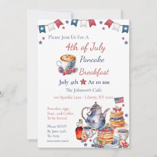 Invitation Brunch du 4 juillet aquarelle
