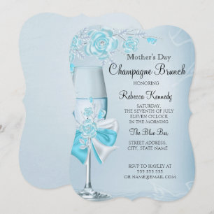 Invitation Brunch du jour de la fête des mères Champagne Rose