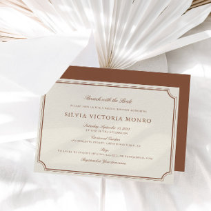 Invitation Brunch Ecru classique avec la Fête des mariées de