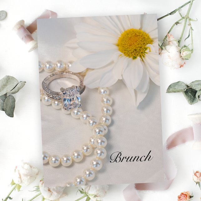 Invitation Brunch Élégant de Fleurs Blanches de Marguerites A (Créateur téléchargé)