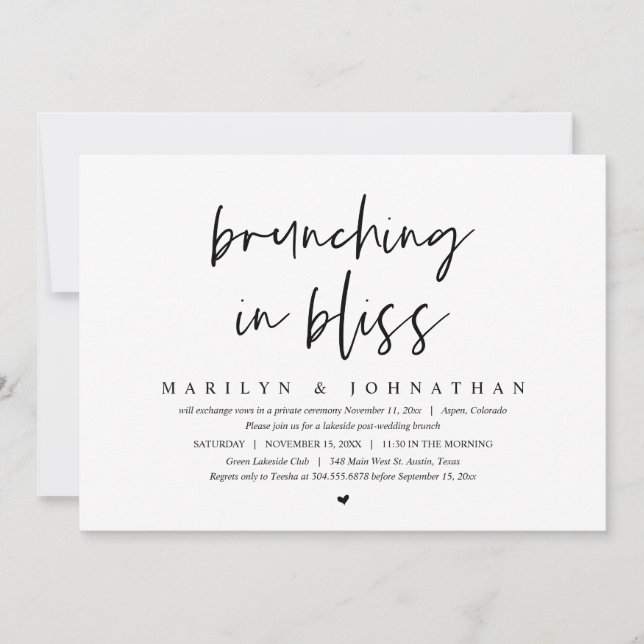 Invitation Brunch En Bliss, Mariage Post Brunch (Devant)