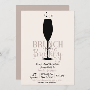 Invitation Brunch en verre de Champagne noir Brunch de bébé m
