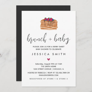 Invitation Brunch et Baby shower Berry Sweet Pancake