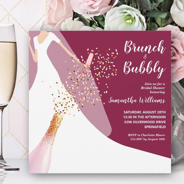 Invitation Brunch et Bubbly Bride sur Fête des mariées de can (Créateur téléchargé)
