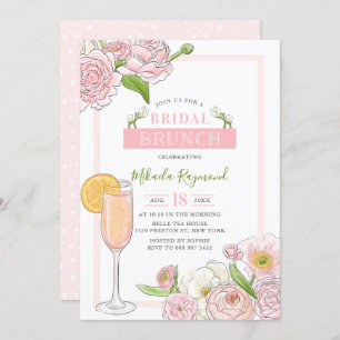 Invitation Brunch et Bubbly Brunch nuptial rose