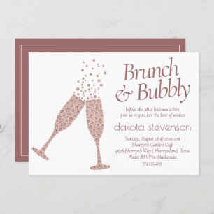 Invitation Brunch et Bubbly   Champagne rose violet Cassis