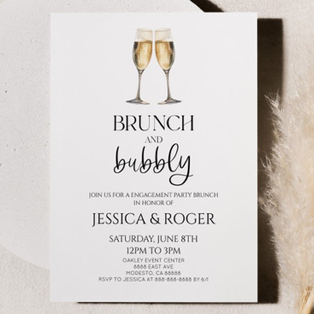 Invitation Brunch et Bubbly Engagement Party Brunch (Créateur téléchargé)