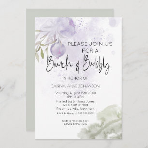 Invitation Brunch et Bubbly Lilac Purple Rose