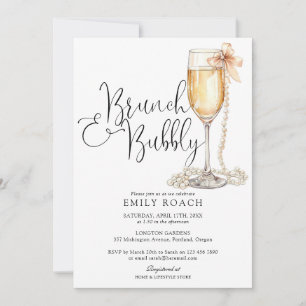 Invitation Brunch Et Bubbly QR Code Fête des mariées