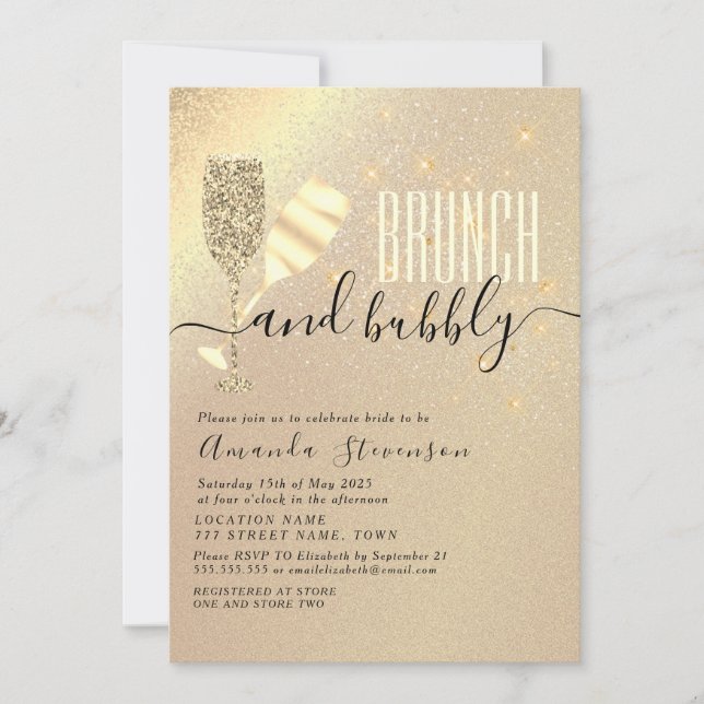 Invitation Brunch et Bubbly Shower de Mariée (Devant)