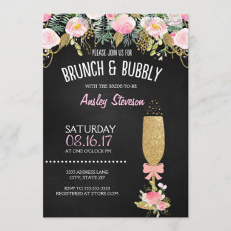 Invitation Brunch et bulle nuptiale parties scintillant d'inv