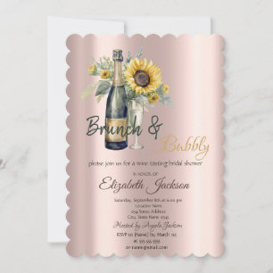 Invitation Brunch et bulles Tournesols, Réception de mariage