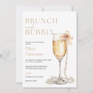 Invitation Brunch Et Champagne Pétillant Code QR Enterrement 