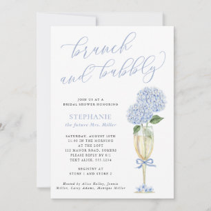 Invitation Brunch et Champagne Pétillant Douche de Hortensia 