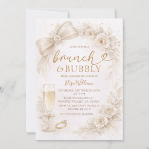 Invitation Brunch et Champagne Pétillant Shower de Mariée Ivo