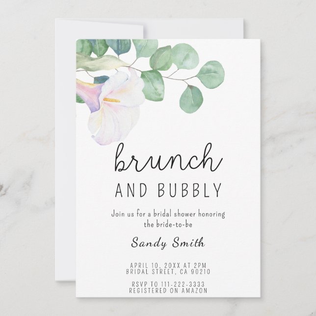 Invitation Brunch et douche à bulles (Devant)