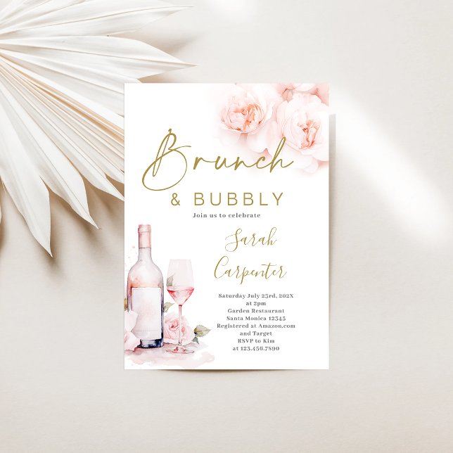 Invitation Brunch et Fête des mariées Bubbly Prosecco (Créateur téléchargé)