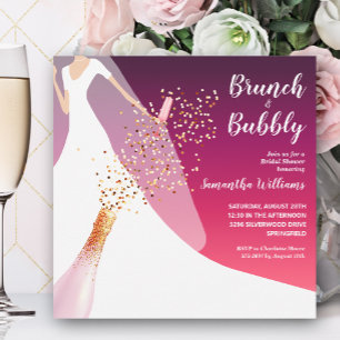 Invitation Brunch et Fête des mariées de cerisier Bubbly